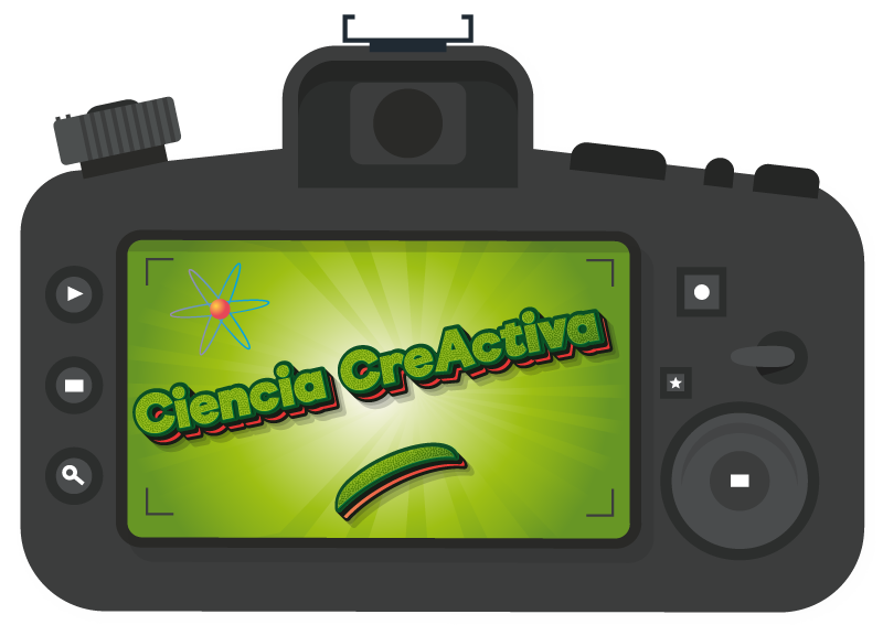 Cámara con logo del proyecto Ciencia CreActiva